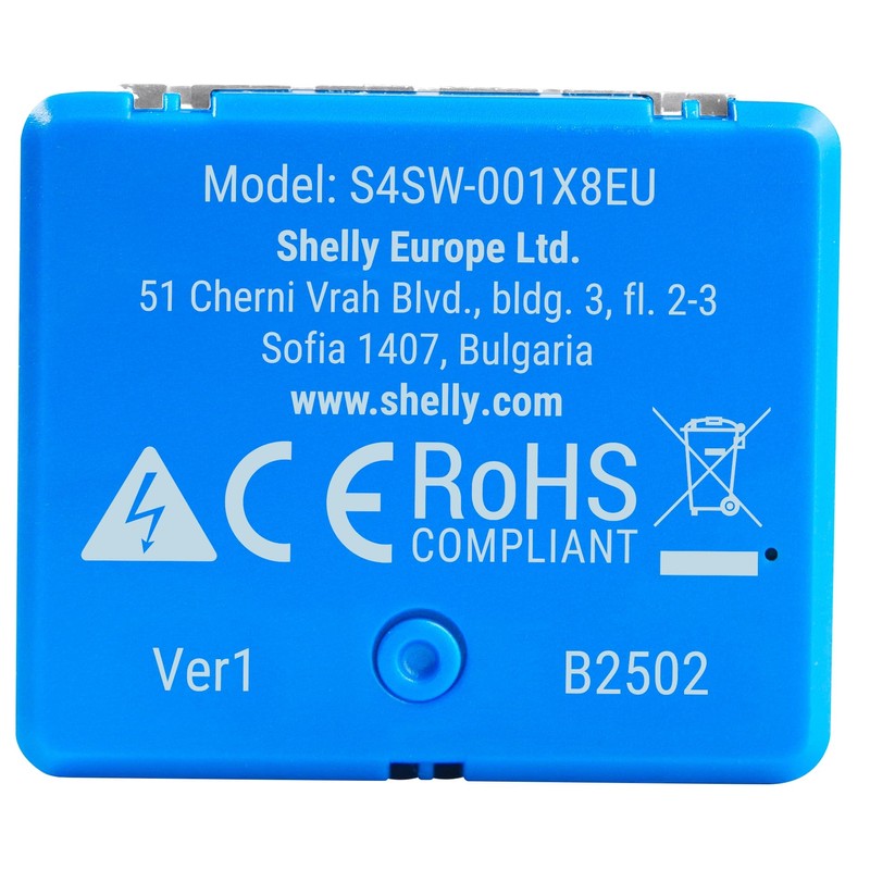 SHELLY 4 x Mini Gen4 8A Wireless Bluetooth Relay Blue