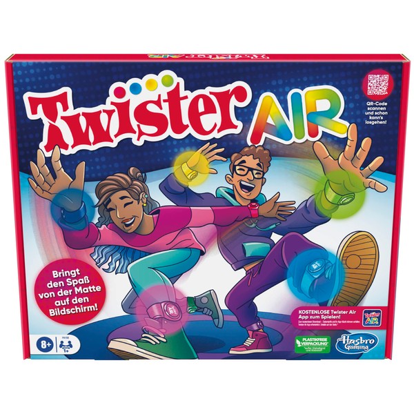 Hasbro Gaming Hasbro Twister Air Jeu d'application, connexion avec appareils intelligents, jeu de mouvement, à partir de 8 ans, version allemande F8158100