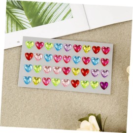 TEHAUX 8sheets Acrylic Rhinestone Heart Stickers Love-Heart Shaped Rhinestones for Nail Art DIY