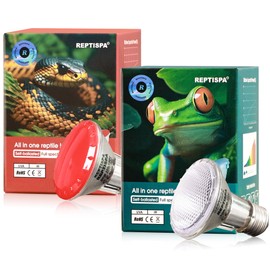Heat Lamp Bulb, Halogen Bulb, Full Spectrum UVA UVB, Intensified Light and Heat Radiation, Simulate Natural Sun Light for Reptile and Amphibian, Set of 50 Watt Bulbs for Day and Night Switch