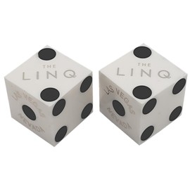 Wide Selection Genuine Las Vegas Casino Craps Dice Pairs with Matching Serial Numbers ... Plus Storage Pouch (Harrah's - White Opaque)