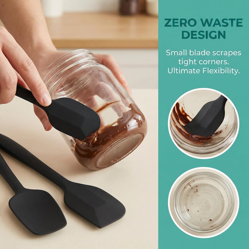 3 Pcs Silicone Spatula,Food Grade Rubber Spatula, Spatulas Silicone Heat