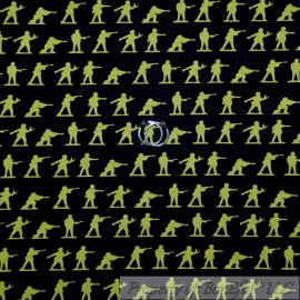 Riley Blake Designs BonEful Fabric FQ Cotton Quilt White Green Army Boy Toy Story Military Stripe US