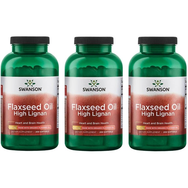 Swanson Flaxseed Oil High Lignan (Omegatru) 200 Sgels (3 Pack)