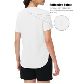 MAGCOMSEN T Shirts for Women White Short Sleeve Tops UPF 50+ Sun Protection Quick Dry Work Out Yoga Running Athletic XL