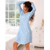 Marvmys 2 Pack Long Sleeve Nightgowns for Women Cotton Night