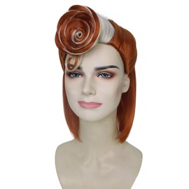 HPO Adult Women's French Canadian Brown Lady Drag Queen Wig, Perfect for Halloween, Flame-retardant Synthetic Fiber