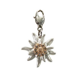 Alpenflüstern AAH179 Costume Pendant Rhinestone Edelweiss Small for Charivari or Costume Necklace (Two Colour), Non-precious metal