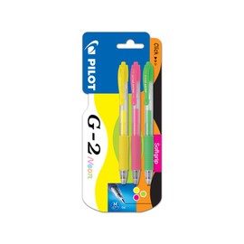 Pilot G207 Retractable Gel Rollerball 0.7mm Tip- Neon Yellow, Pink,Green, Pack of 3, Medium