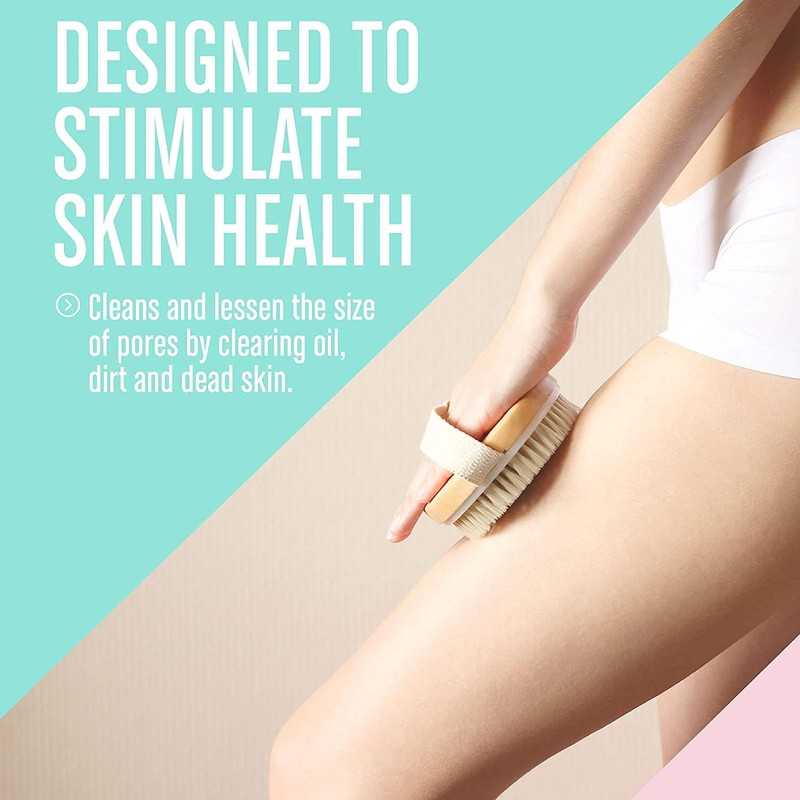 Cepillo corporal de madera con cerdas naturales – Exfoliación y