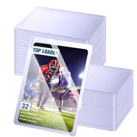 32ct Card Sleeves Hard Plastic, EDUDIIU 3" x 4" Top Loads for Cards, 35PT Hard Card Protectors, Rigid Toploads Hard Plastic for Yugioh, Baseball, Sports Cards