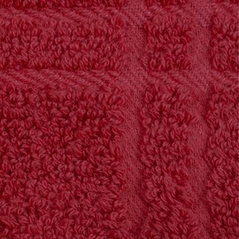 Ritz Hanging Tie Towels, 2 Pack - Solid & Checked, Paprika, 2 Count