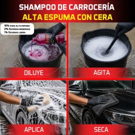 Shampoo Liquido Nitro Alta Espuma Cera Protección Brillo 900ml                                                                                        