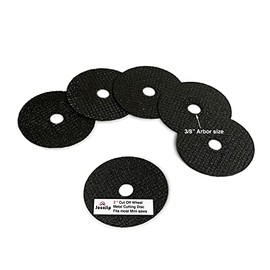 JOUNJIP 2" Inch Black Metal Cutting Discs - 6-Pack, Fits Most Mini Miter, Cut Off, Benchtop Saws & Rotary Tools with 3/8" Arbor - 2" x 1/16" x 3/8"