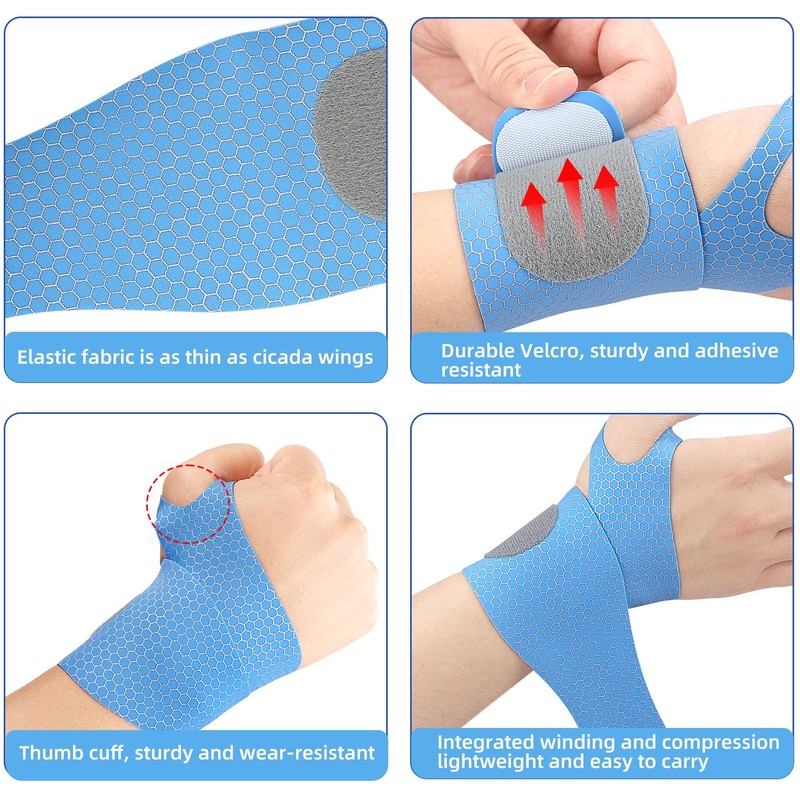 Ultra Thin Wrist Compression Band [2 PCS] Slim and Colorful