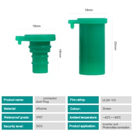 DEWIN Photovoltaic Solar Plug Dust Plug, Plug End Caps for Solar Panel Plug Solar Plug Rubber Protective Cover 10 Pairs (Color : Green)