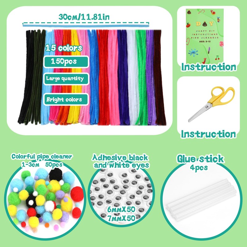 Zlulary Pipe Cleaners Craft, Pipe Cleaners Craft Supplies, Pipe Cleaner,