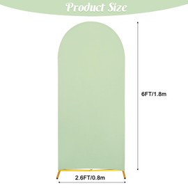 Wedding Arch Cover 6FT Sage Green Spandex Fitted Arch Cover Backdrop Cover Round Top Stand Covers Double-Side Stretchy Chiara Cover for Wedding Banquet Birthday Party Ceremony Baby Shower Decoration