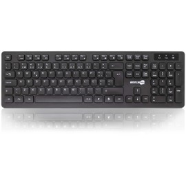 Simpletek - Kit Maus & Tastatur Schwarz Wireless 2.4G Portugiesisches PT Layout | Portuguese Tastatur QWERTY | Numerische Tastatur Ergonomische Maus 3 Tasten USB-Empfänger