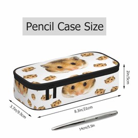 Xuwenz Hamster Pencil Holder Bag Yellow Guinea Pig Funny Animal Mini Rodents Pencil Case College Office School for Teens Boy Girl