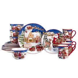 Certified International Santa's Workshop 16 Pc. Dinnerware Set, Service for 4, Multicolor
