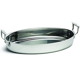 TableCraft Products CW2044 Tri-Ply Oval Pan with 2 Handles, 10" x 16" x 2Â½"Â , 4.3125" Height, 10.8125" Width, 18.4375" Length