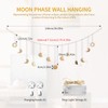 Moon Phase Wall Decor with LED String Light, 13 Gold