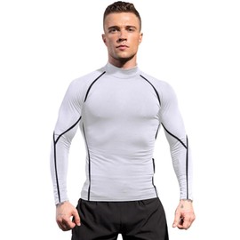 SPVISE 3 Pack Turtle Neck Compression Shirts for Men Long Sleeve Quick Dry Moisture Wicking Cycling Running Gym Undershirts