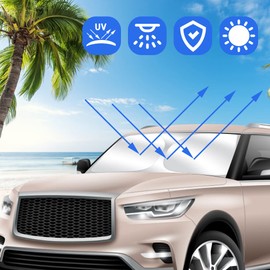 MOERAE Sonnenschutz Auto Frontscheibe, Auto Sonnenschutz Frontscheibe Innen, Frontscheibenabdeckung, Sonnenblende Vorne Windschutzscheiben für Faltbar Hitzeschutz blockiert UV, 150x70cm