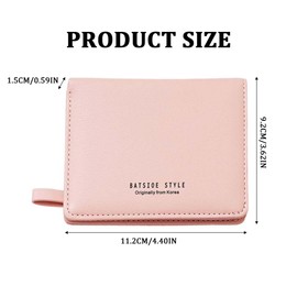 GNALIA 1 x Women's Purse Small Leather Small Purse Mini Short Women's Purse with Zip Coin Compartment Dark Pink, pink