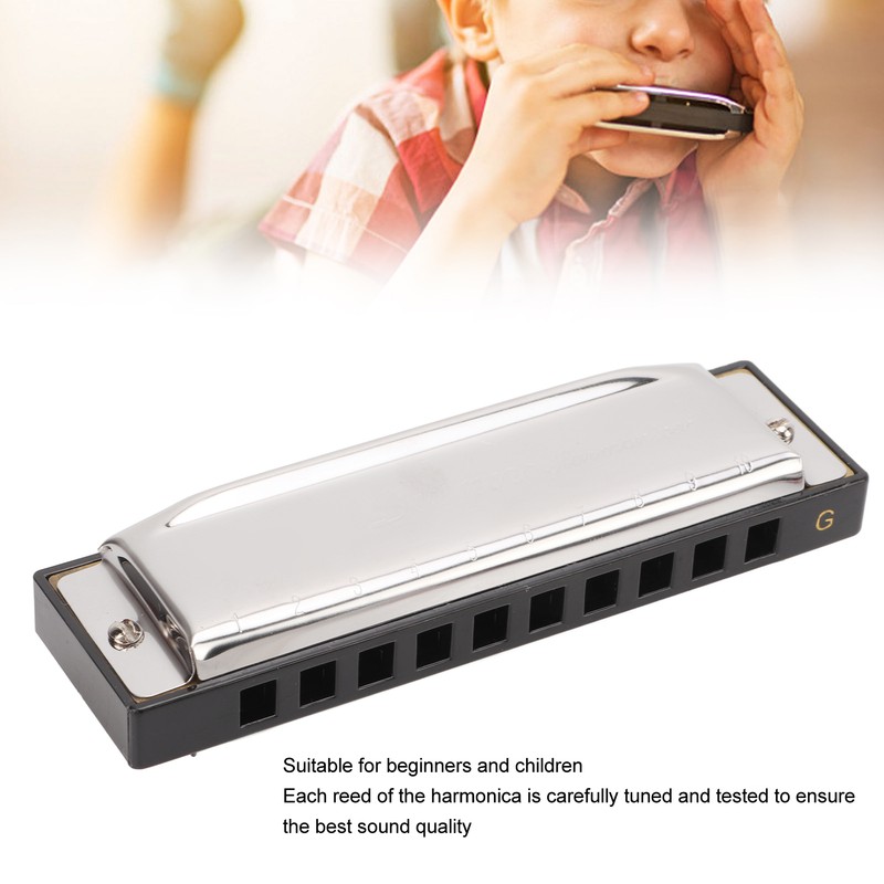 G Key Harmonica 10 Hole 20 Tone Mouth Organ Rust