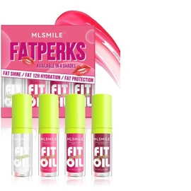 4 Colors Esmalte de labios con aceite de labios, juego de aceite de labios hidratante, (4PCS, A)