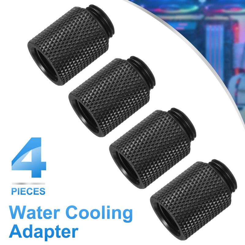 sourcing map 4pcs Water Cooling Adapter G1/4" Thread Male to