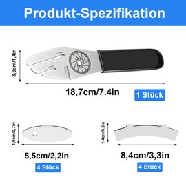 CAAGGMM Bicycle Brake Disc Adjuster, Stainless Steel Bicycle Brake Discs Straightening Tool with 1 Disc Brake Wrench, 4 Ovals and 4 Curved Adjustment Keys, for Bike Repairing