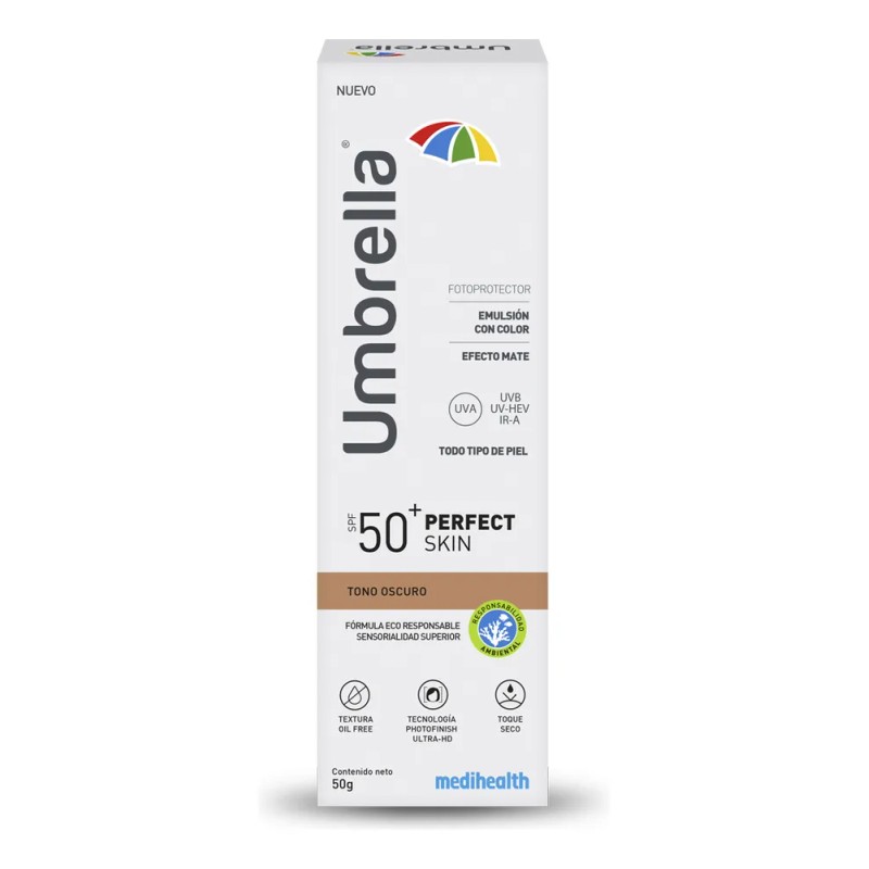 Umbrella Perfect Skin tono oscuro SPF 50+,color EFECTO MATE