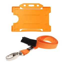 ALG ID Cards® Orange ID Card Badge Holder - Orange Lanyard Card Holder - Orange Lanyard Neck Strap with Metal Clip & Safety Breakaway Release for Pass Holder