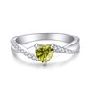 YL Engagement Ring Heart 925 Sterling Silver 12 Birthstone Cubic