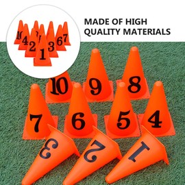 Yardwe 10 Pcs cones sports child marking plate obstacle traffic cone Imported PE Material training equipment flag bucket number kids basketball field marker cones basketball