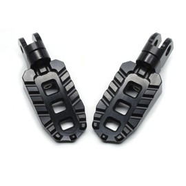 MZS Motorcycle Foot Pegs, Front Adventure Bike Footpeg Ridier Serrated Footrests Foot Pedal Black CNC Compatible with V-Strom 650 DL650 XT 07-23 / Vstrom 1000 10-19 / V-storm 1050 20-23 / DL250 17-21