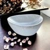4All Selenite Oval Bowl Handmade Natural White Charging Selenite Crystal