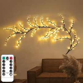 LINGSFIRE Willow Vine Lights with Remote Control, 144 LEDs Willow Branch Lights Indoor Home Decor, 8 Modes 5 Level Dimmable Lighted Willow Vine, DIY Bendable Lighted Tree Christmas Decorations