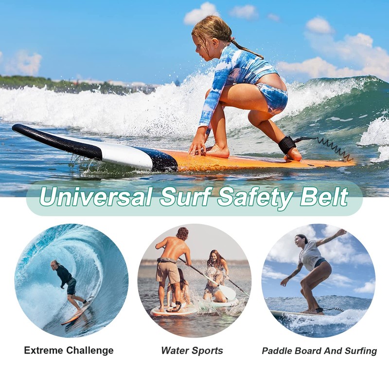 Ruikdly SUP Leash 5.5 mm 10 Feet Rolled TPU Paddle