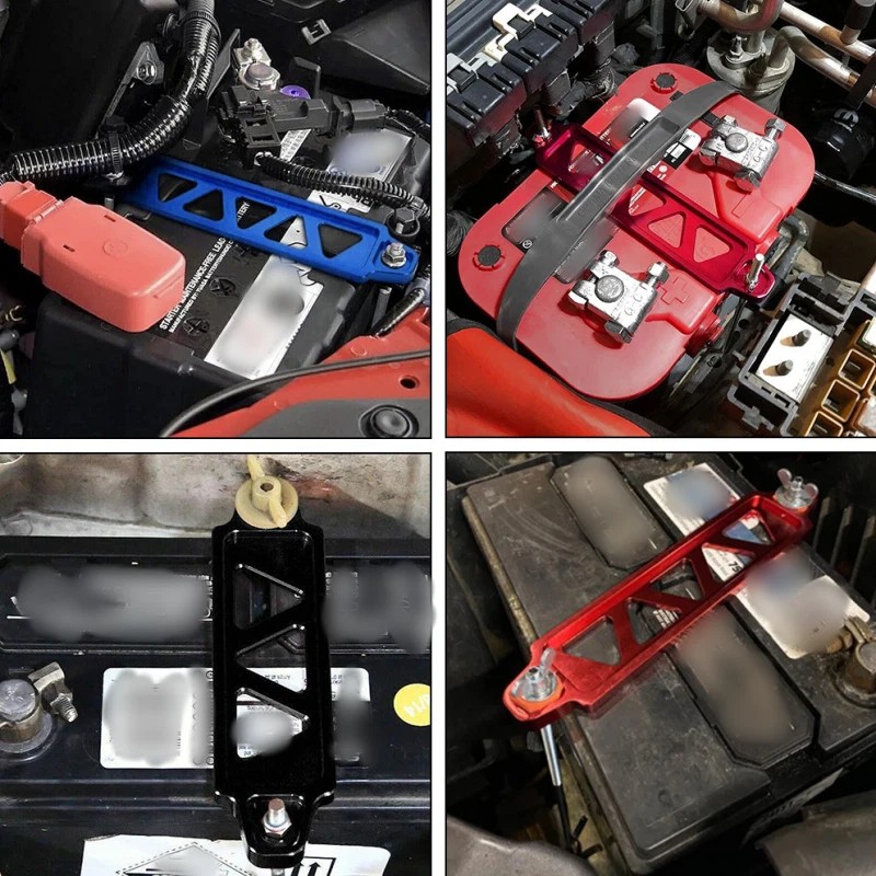 Unbranded Universal Aluminum Car Battery Tie Down Holder Mount Bracket