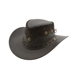 Black Jungle PENTLAND Leather Western Hat Australia Cowboy Hat, brown