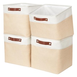 Pulnimus Cube Storage Bins Large Organizer Baskets - 11x11x11 Fabric Closet Storage Collapsible Organizer Baskets with Handles for Organizing Clothes Toys Nursery Shelves