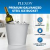 PLEXON Galvanized Metal Ice Bucket for Parties Coctail Bar Restaurant