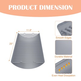 MOASKER Ash Pan Replacement Parts for Royal Gourmet CC1830FC CC1830SC CC1830V CC1830F CC1830RC Charcoal Grills, Drip Pan Replacement for Royal Gourmet CC1830 Series Charcoal Grill, Grey coating