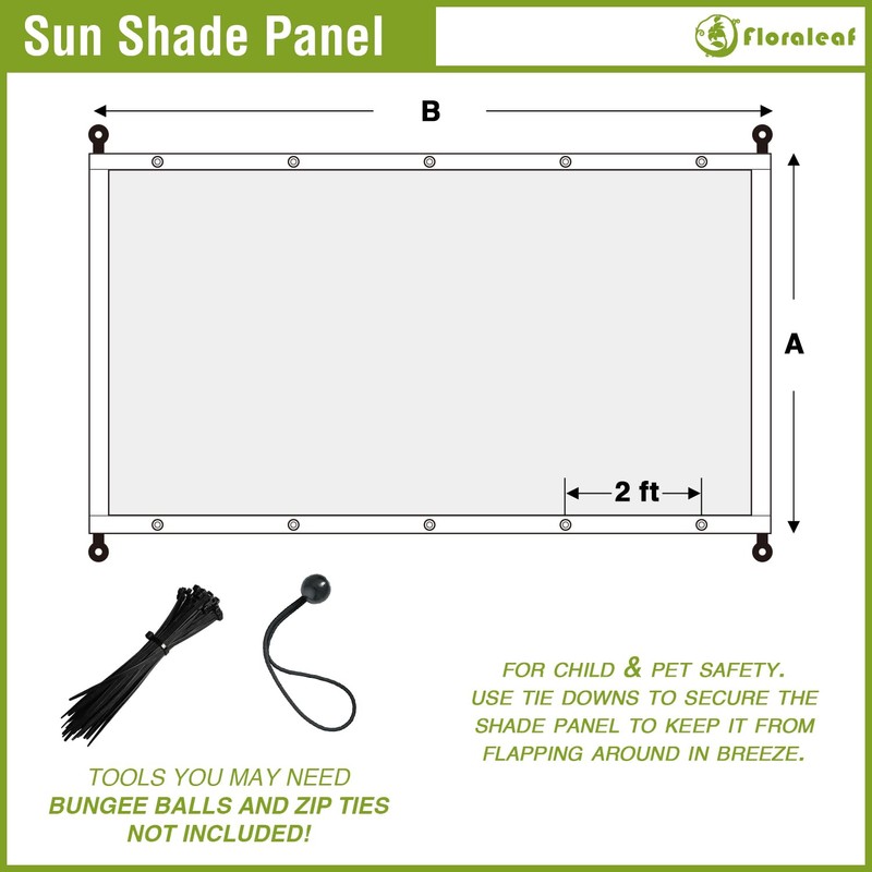 FLORALEAF Pergola Shade Cover 8'×12' Universal Replacement Canopy for Outdoor
