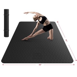 HAPBEAR Extra Large Yoga Mat - 72"x48"x8mm (1/3 inch), Non-Slip, Durable, Eco-Friendly, Thick Wide Exercise Mat for Home Workouts, Yoga, Pilates, Stretching, Meditation (Barefoot Exercise)