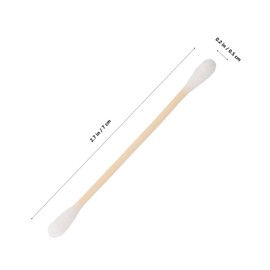 Baluue 500pcs Cotton Swabs with Wooden Sticks Double Ended Cotton Buds for Ear Cleaning Makeup and Household Use Soft Durable for Family and Pet Care